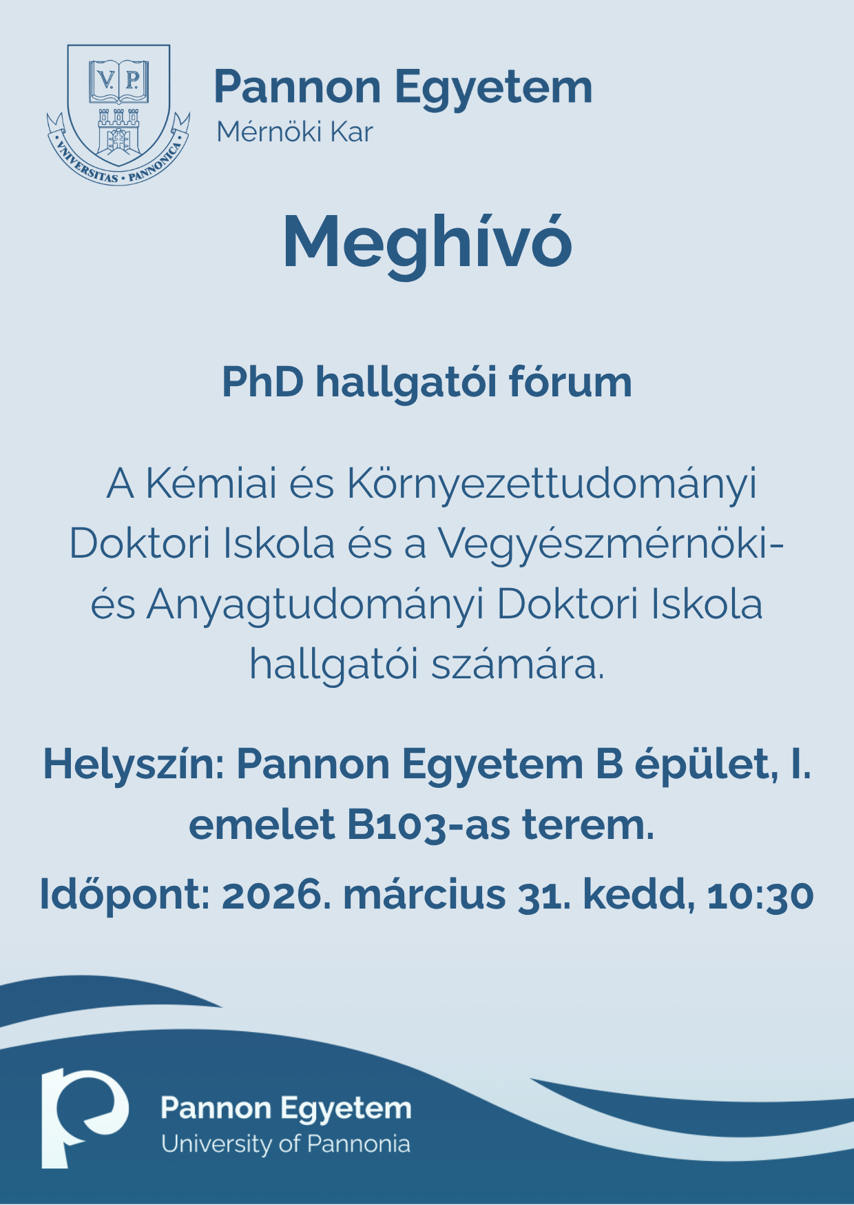 PhD Hallgatói Fórum 2026. március 31.