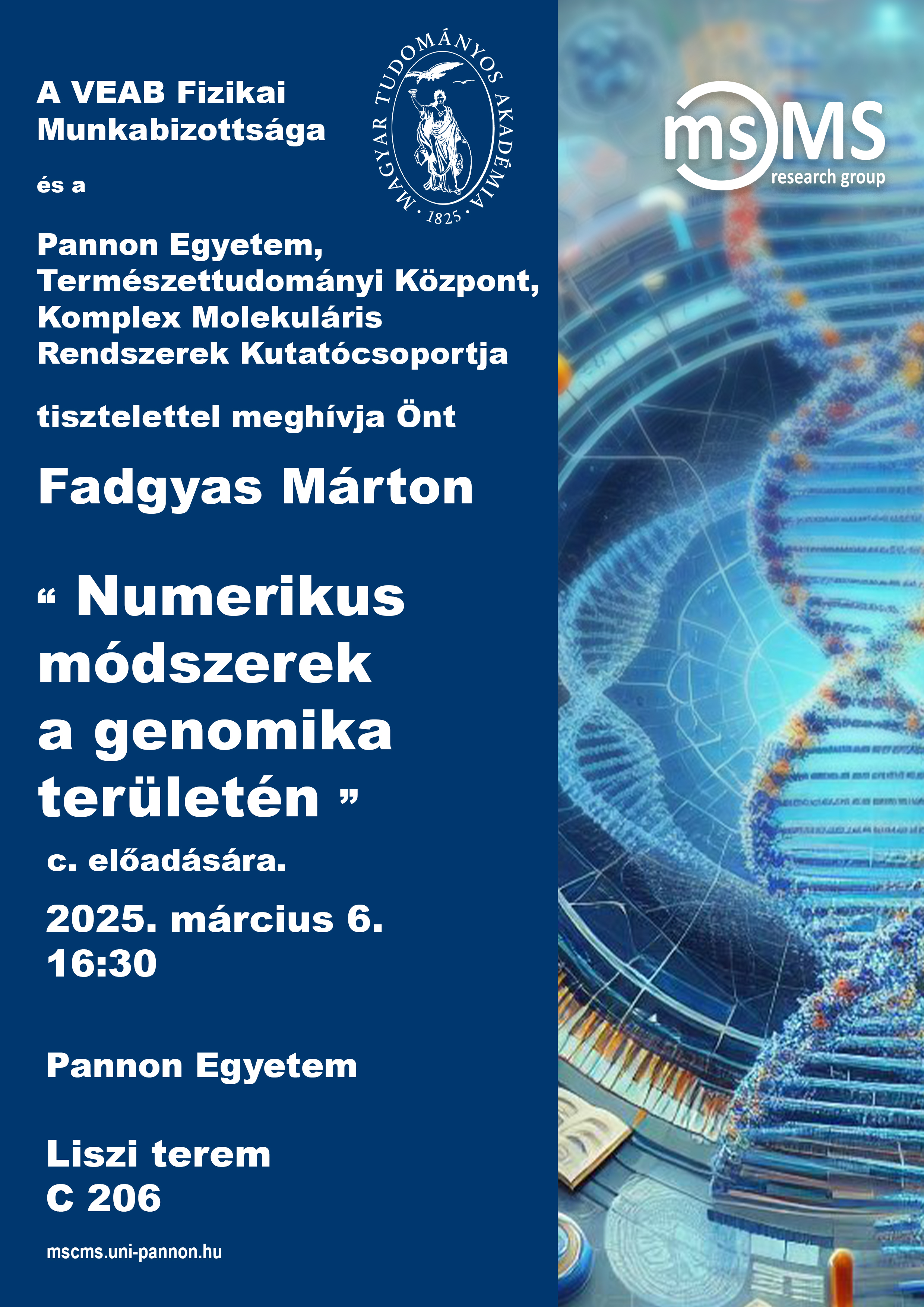 Numerikus módszerek a genomika területén előadás