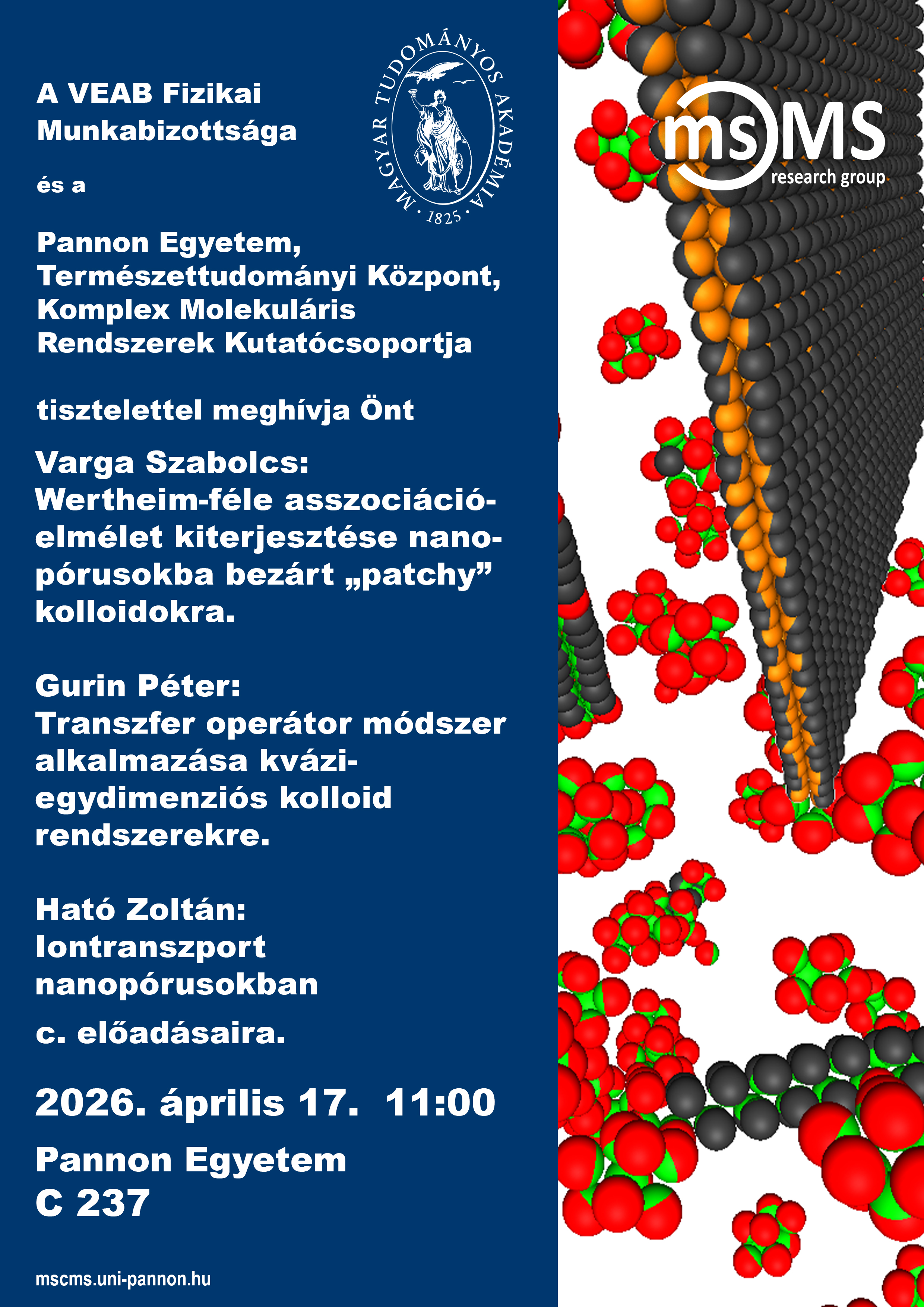 VEAB Fizikai Munkabizottság előadások 2026. április 17.