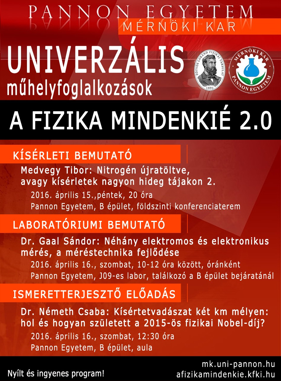 A fizika mindenkie PEMK 2016 plakat